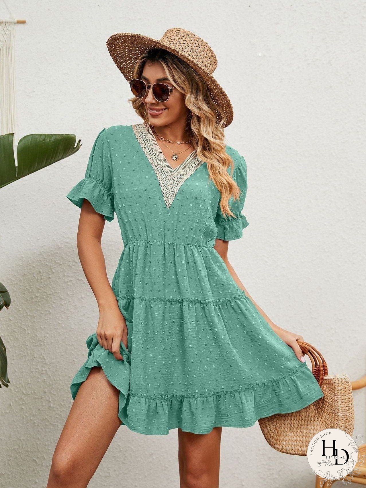Relaxed Fit V-Neck Summer Dress