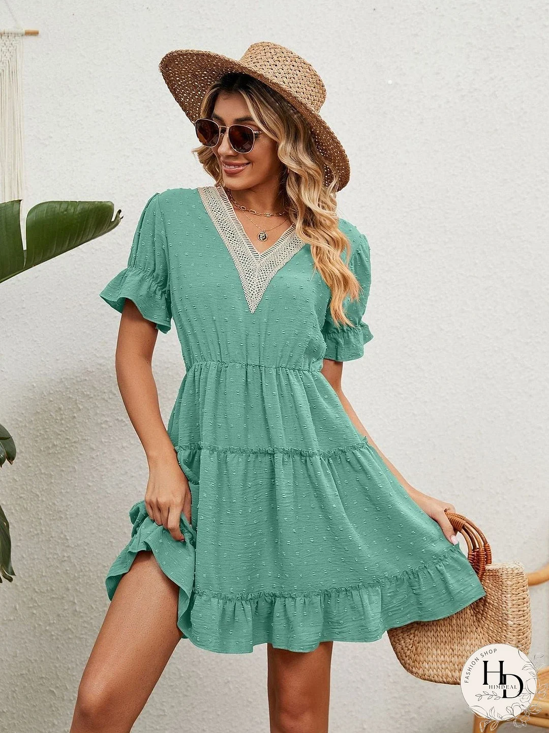 Relaxed Fit V-Neck Summer Dress