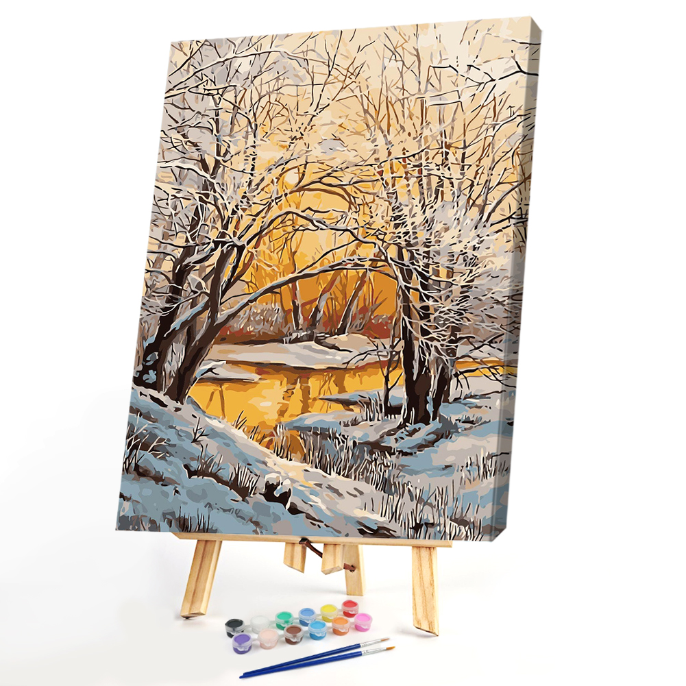 

40*50CM Paint By Numbers-Snowscape, 501 Original