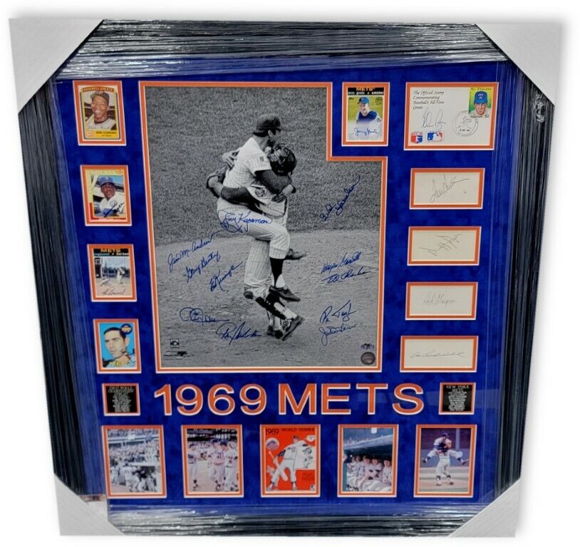 1969 New York Mets World Series Signed 16x20 + Cuts Auto Collage Nolan Ryan More