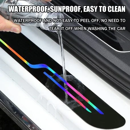 Acrylic mirror laser car welcome door sill strip(4PCS)