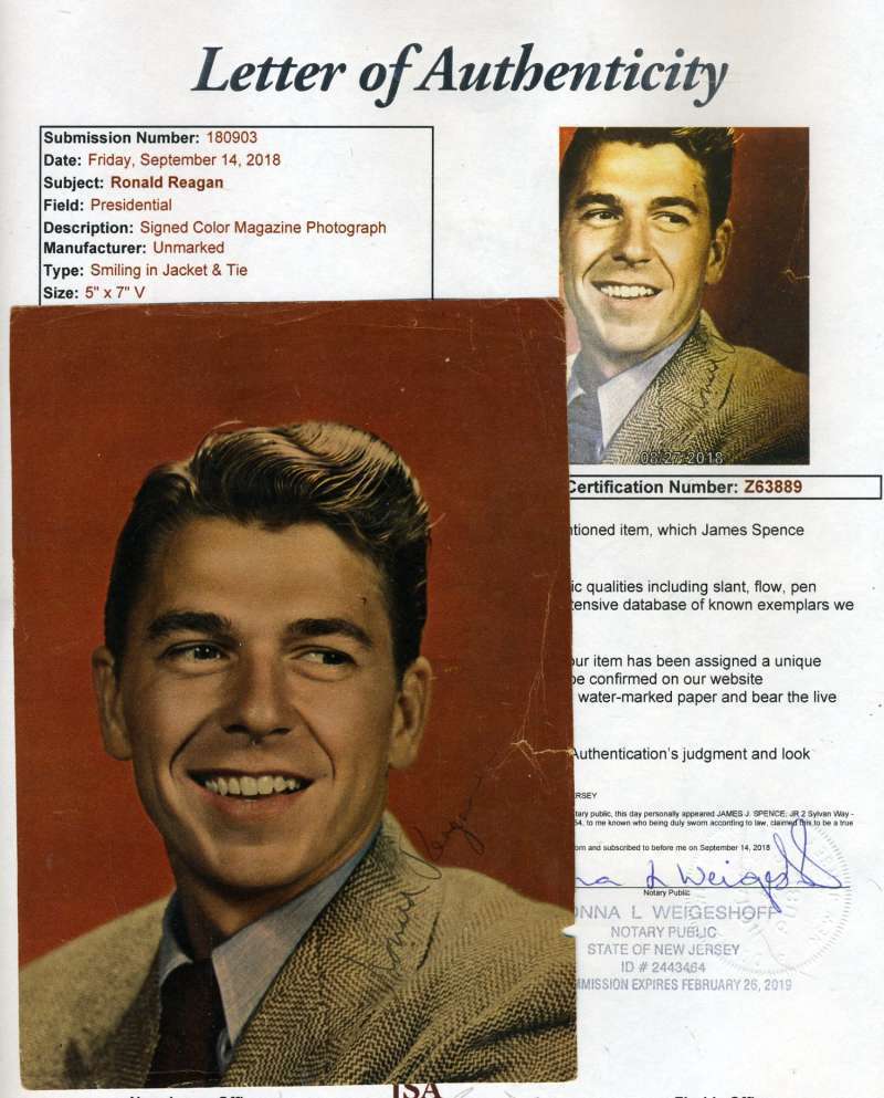 Ronald Reagan Vintage Jsa Loa Hand Signed 5x7 Photo Poster painting Authentic Autograph