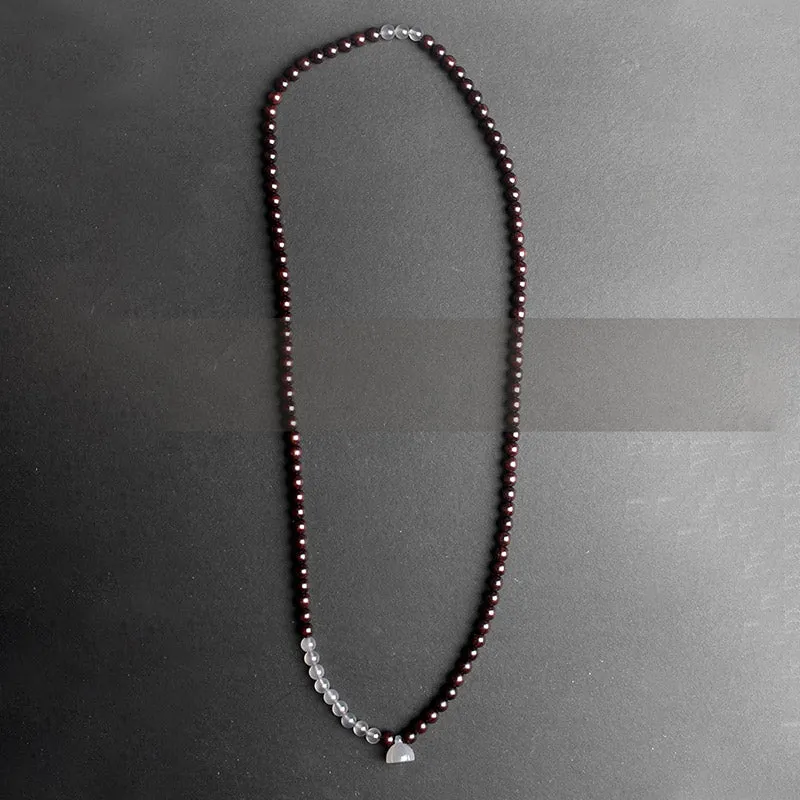 Tibetan Small Leaf Red Sandalwood Lotus Balance Necklace Bracelet