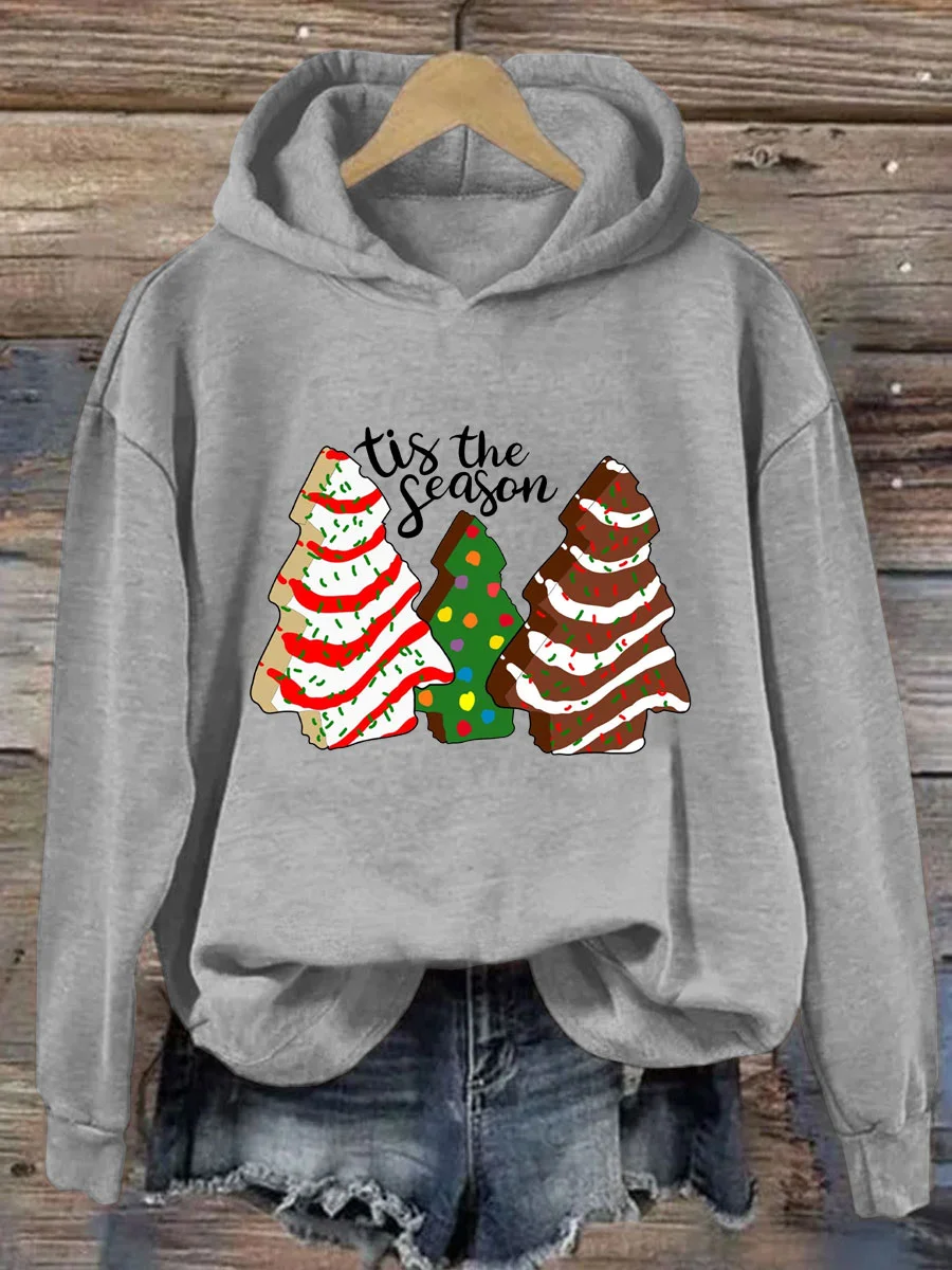 Tis The Season Christmas Cake Tree Hoodie