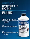 Detroit Axle - 12oz Synthetic Dot-3 Brake Fluid 355ml for Drum & Disc Brakes - 1pc Set