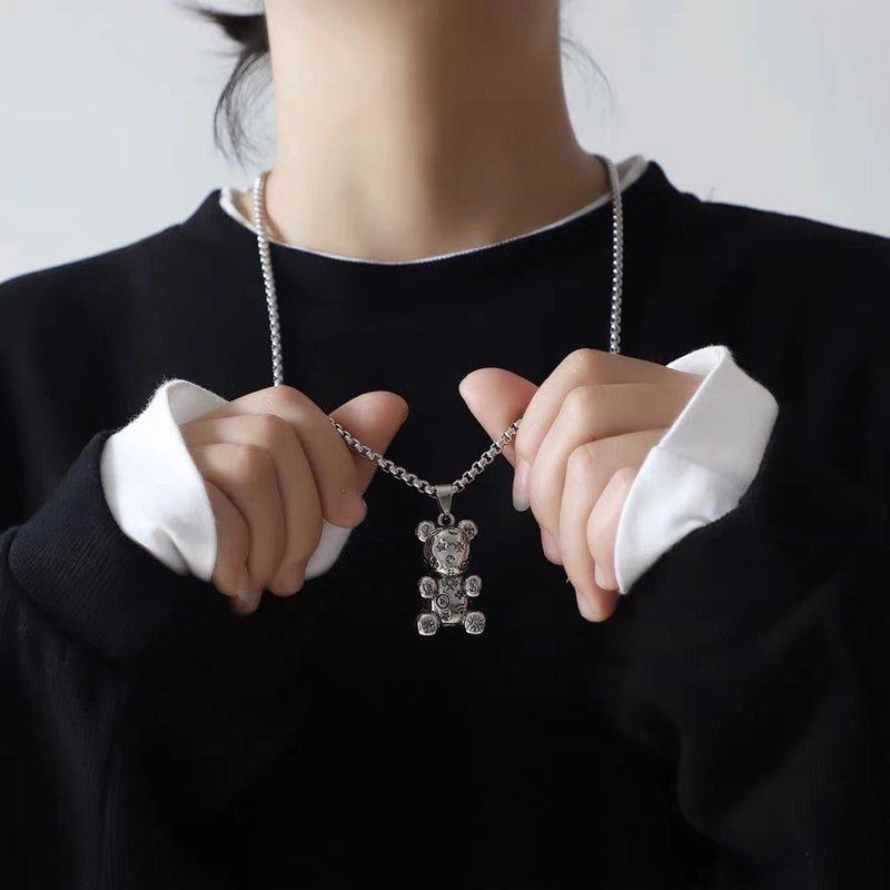 Hip-Hop Vintage Style Animal Letter Alloy Titanium Steel Plating Men’s Pendant Necklace Men Pendant Necklaces