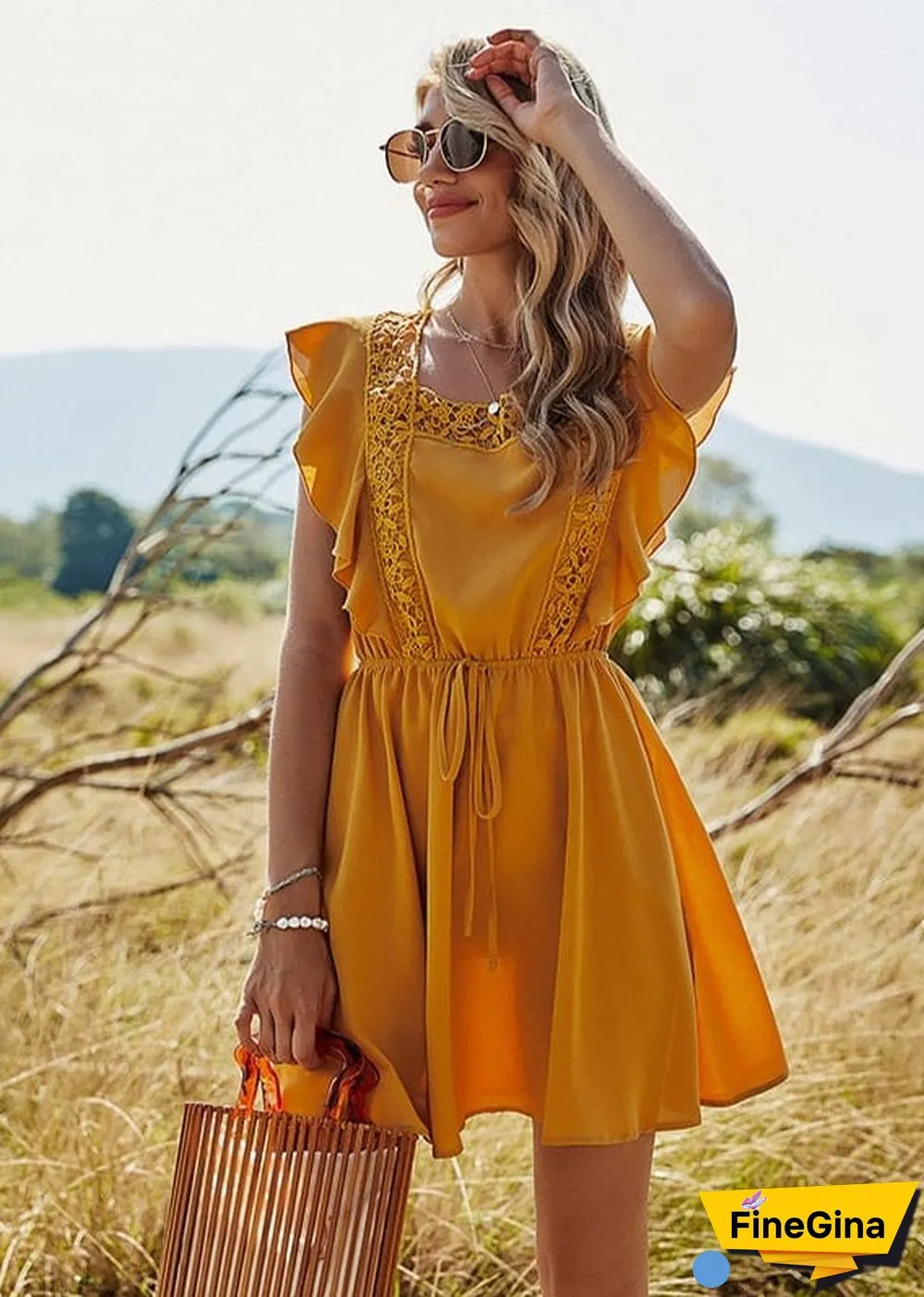 Boho Lace Mini Dress Pauline