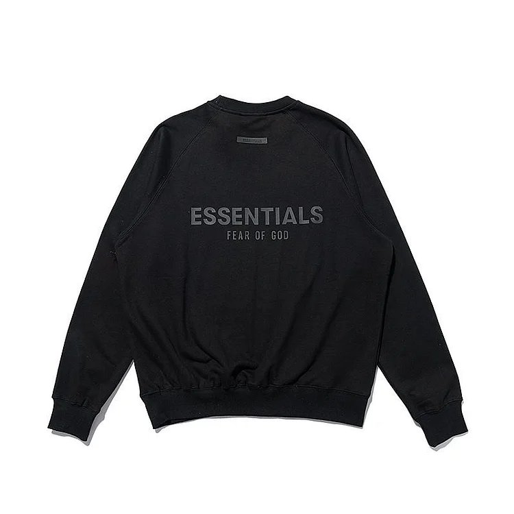 Fog Essentials Long Sleeve round Neck Sweatshirt Double Line Back Letter Crew Neck Pullover Sweatshirt