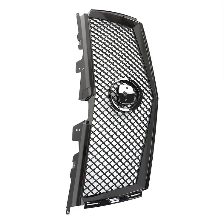 Silscvtt Front Bumper Hood Grille Upper Glossy Black Frame Mesh Style Replacement for Cadillac CTS 2008-2014