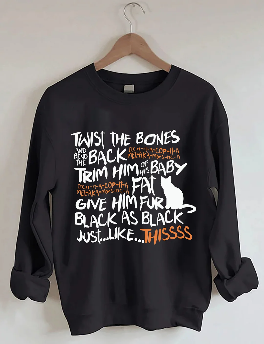 Twist The Bones Halloween Cat Sweatshirt