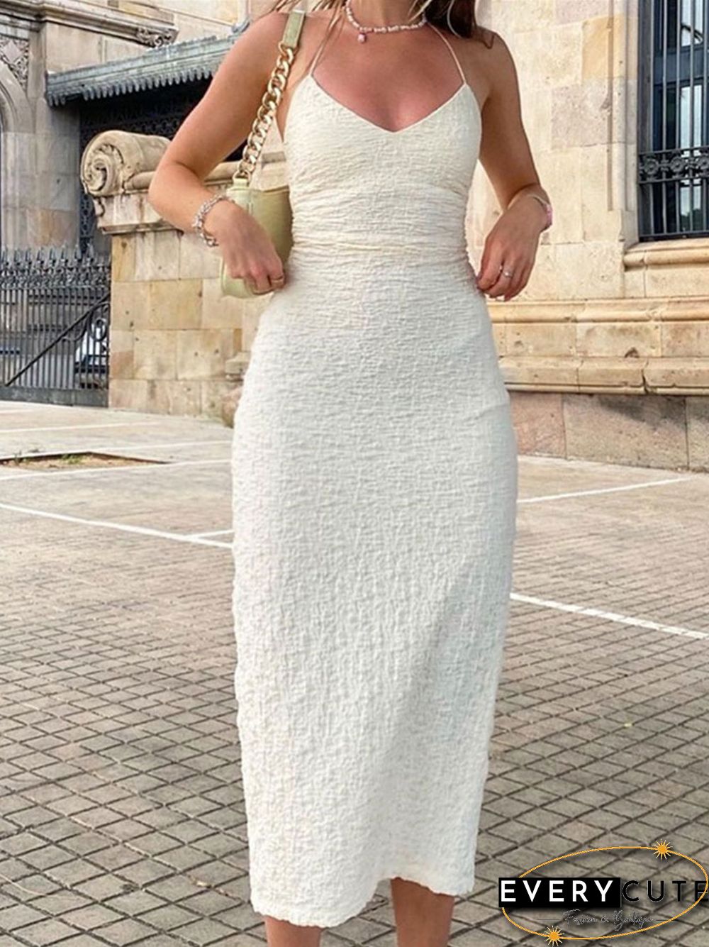 Female Dress Sexy Halter Summer Midi Dresses Womens Backless Split Party Robes Bodycon Suspenders Women Clothing Elegant Femme