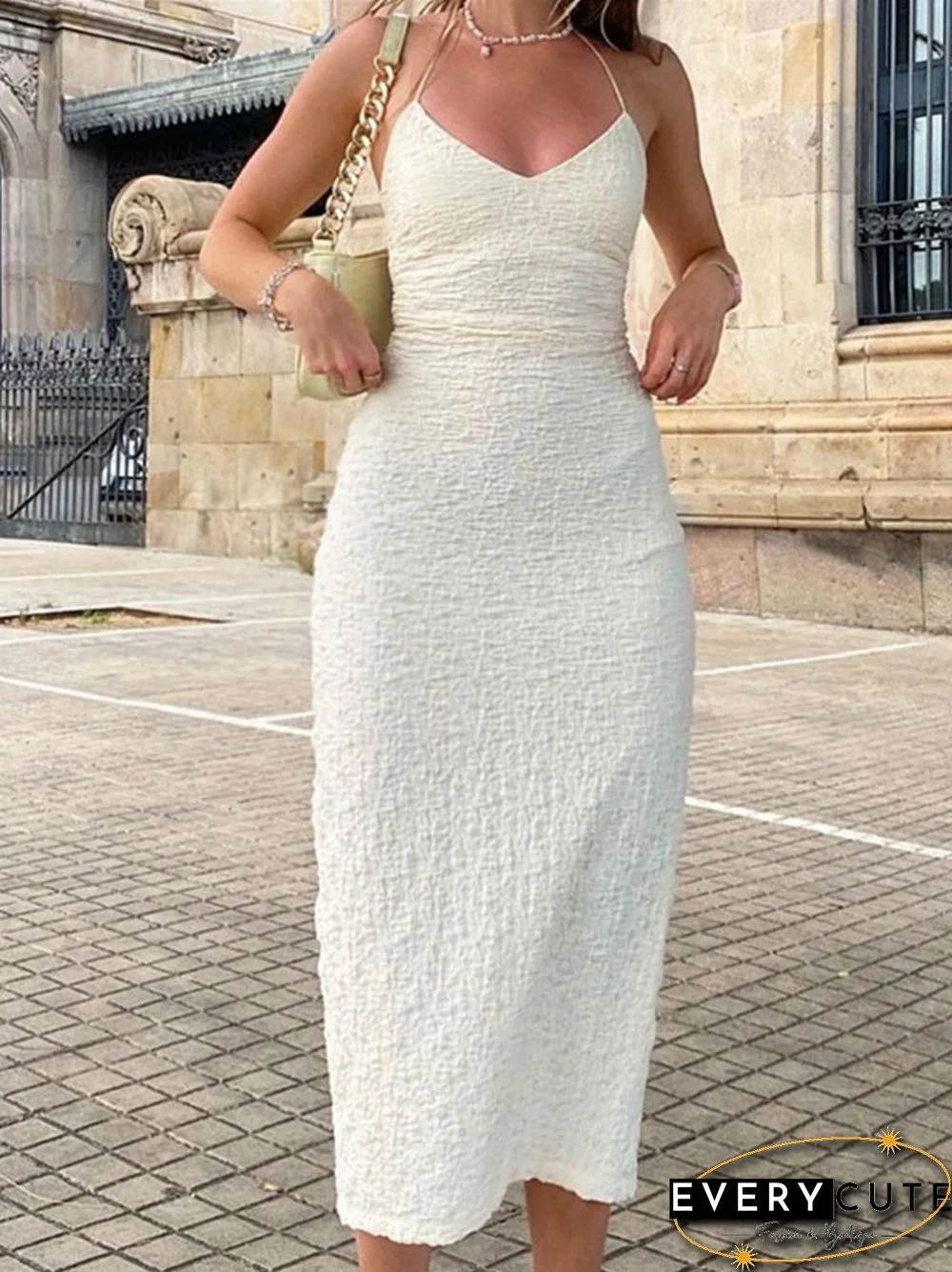 Female Dress Sexy Halter Summer Midi Dresses Womens Backless Split Party Robes Bodycon Suspenders Women Clothing Elegant Femme