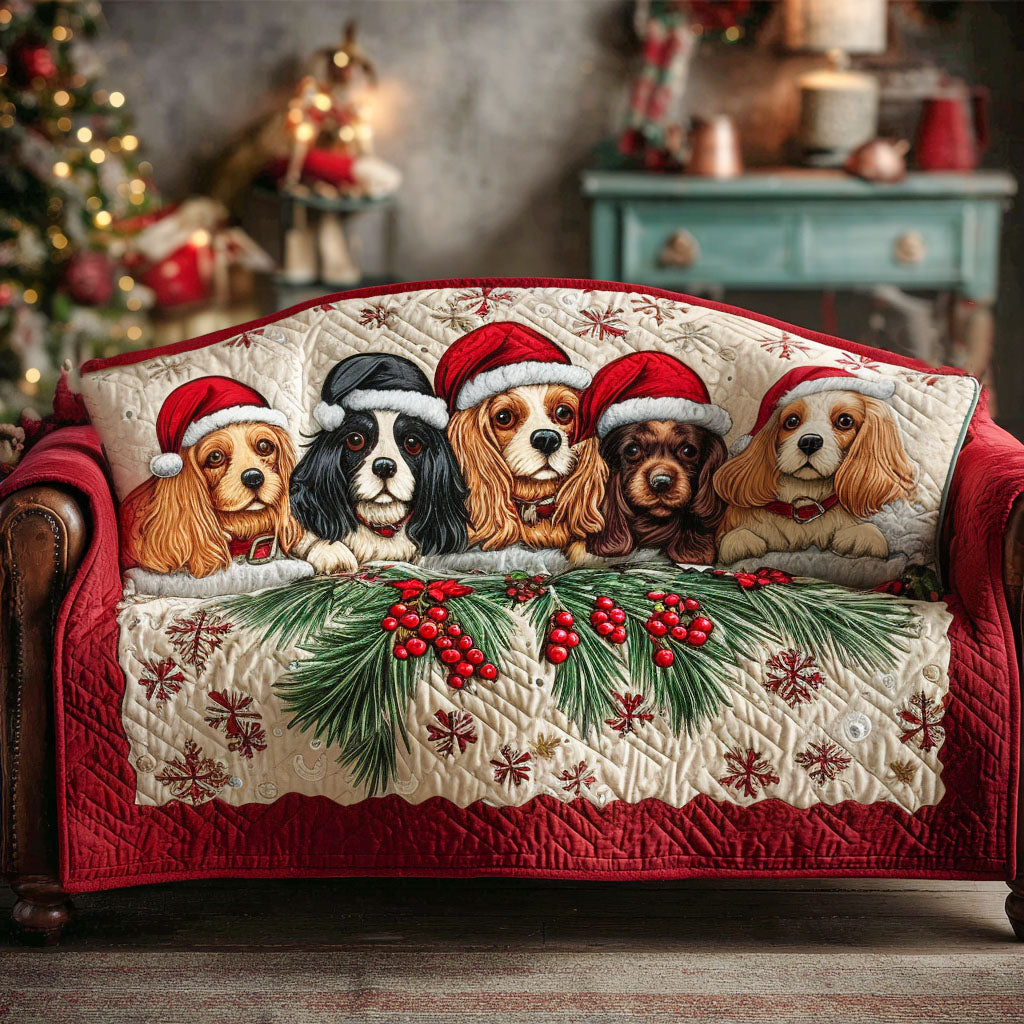 Jolly Little Spaniel Quilted Sofa Cover NCU0PT10001 everthome