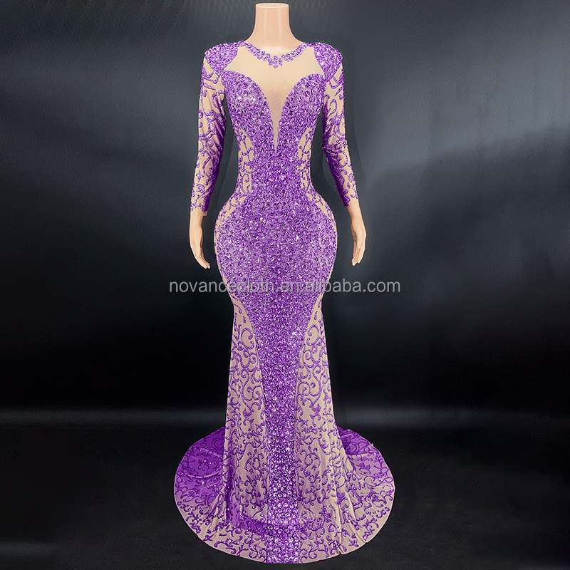 TAAFO Women S Clothing Pink Diamonds Stretchy Sheer Sparkling Evening Dresses Party Dresses Women For Dinner