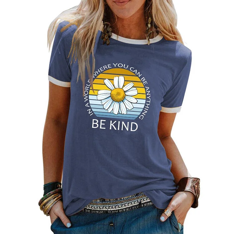 Be kind daisy T-shirt Tee - #541348-Annaletters