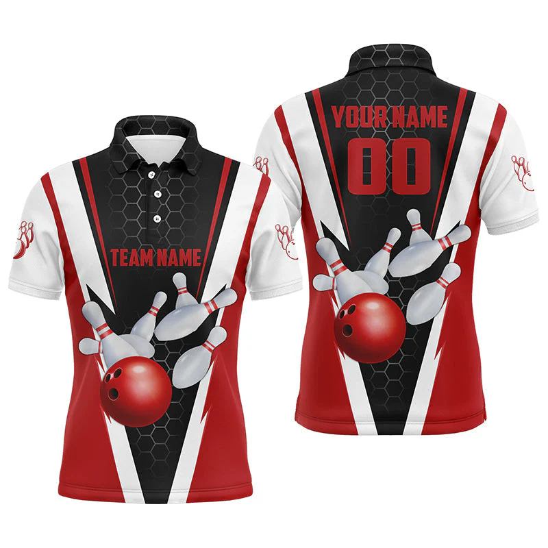 Fashion Bowling Graphic Polo Shirts Summer Trend 3D Printed Mens Short Sleeve Polo T Shirts Loose Lapel Button Sports Tees Tops