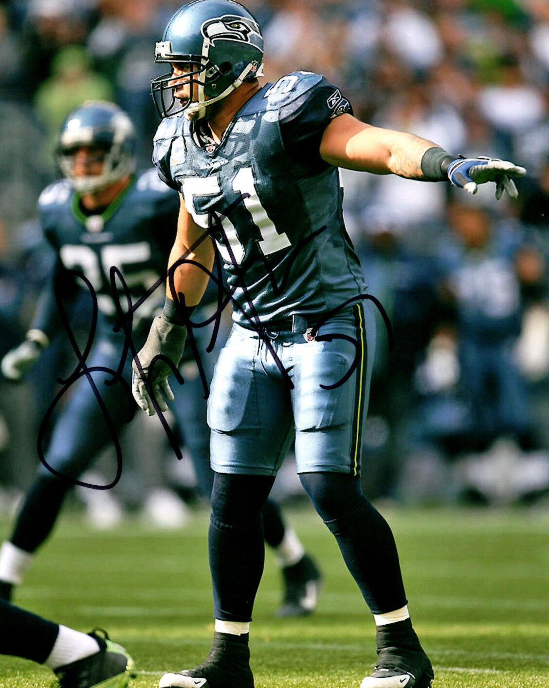 Lofa Tatupu hand signed autographed football Photo Poster painting USC Seattle Seahawks COA c