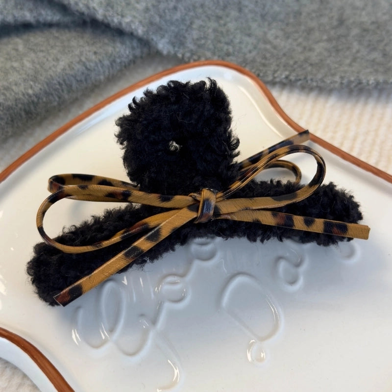 Cute Romantic Sweet Women’s Bow Knot Plush Hair Claws