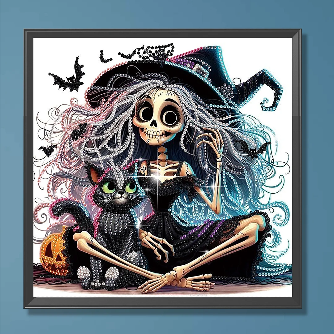 Diamond Painting - Partial Special Shaped Drill - Halloween Skull(Canvas|30*30cm)
