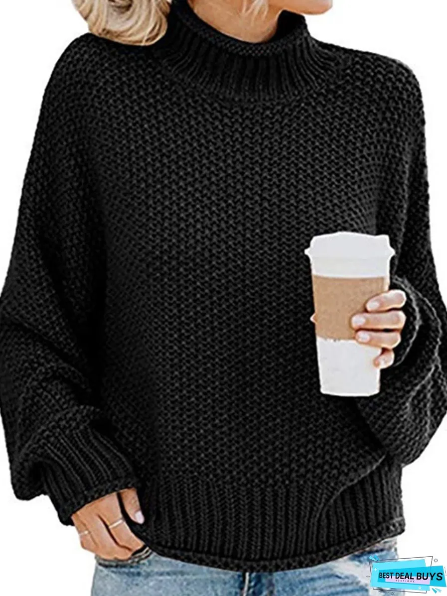Turtleneck Dropped Shoulder Sweater