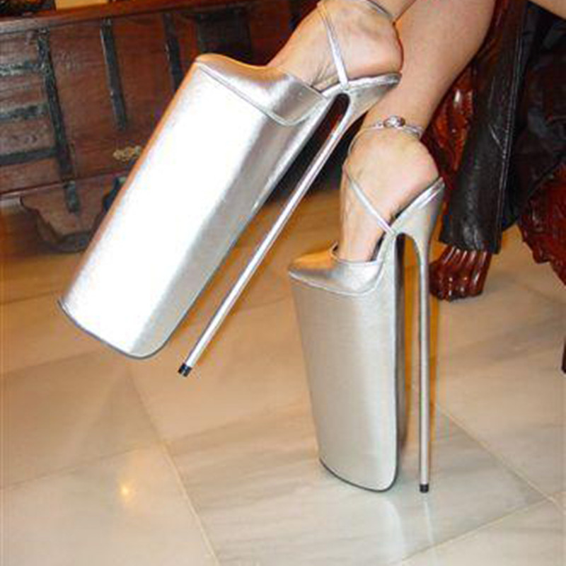 VCSHOES 15.75in Heel Height Genuine Leather Pointed Toe Stiletto Heel Platform Pumps High Heels No.y4001