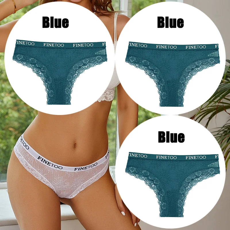 Billionm FINETOO Women Sexy Lace Panties Floral Perspective Underwear Intimates Brazilian Pant Female Breathable Thong Soft Lingerie