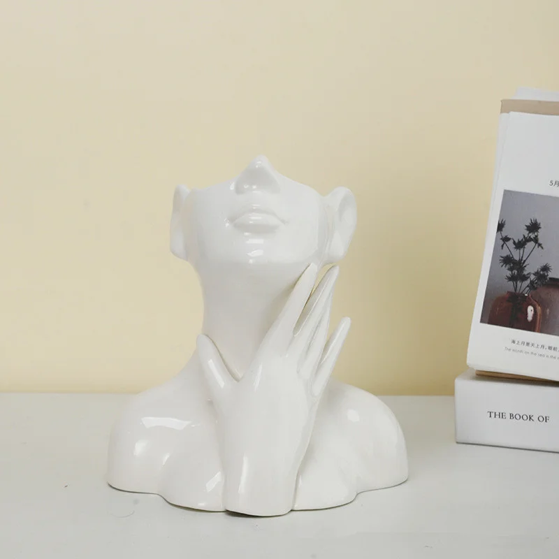 Human ceramic vase