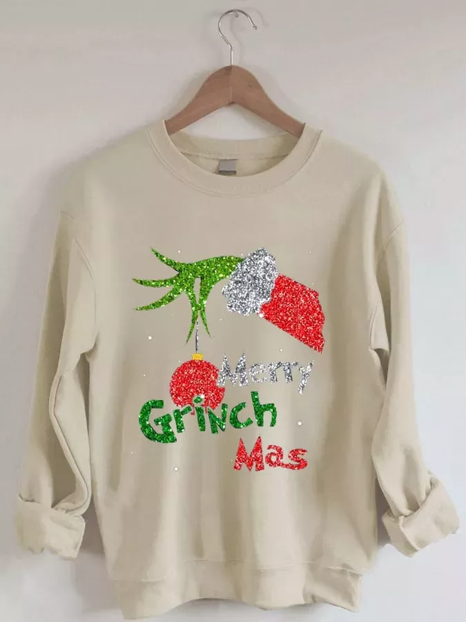 Merry Grinchmas Christmas Print Sweatshirt
