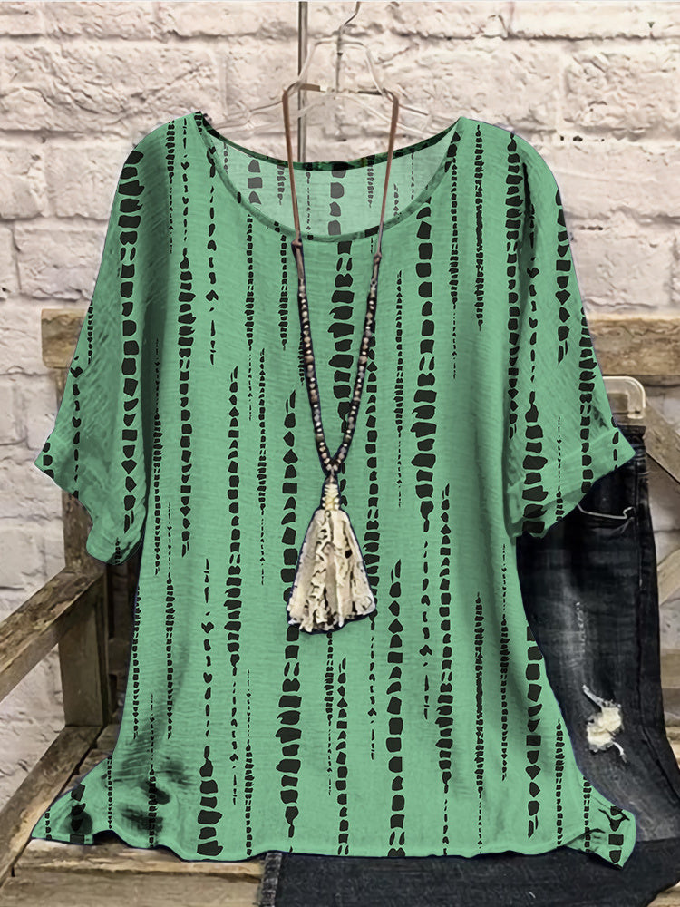 Women Long Sleeve V-neck Graphic Floral Printed Top