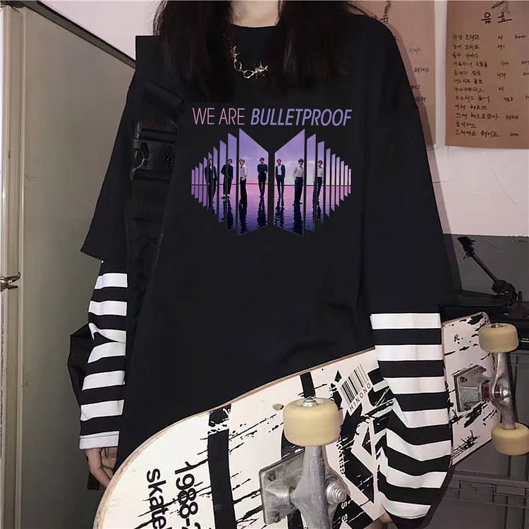 BTS Bulletproof Photo Fake Two-piece Sweatshirt