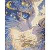 Cartoon Girl Cat-11CT Stamped Cross Stitch 40*50cm/15.75*19.69in tapestrymarket