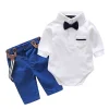 Baby Boys Summer Half Sleeves Gentleman Bow 2pcs Suits