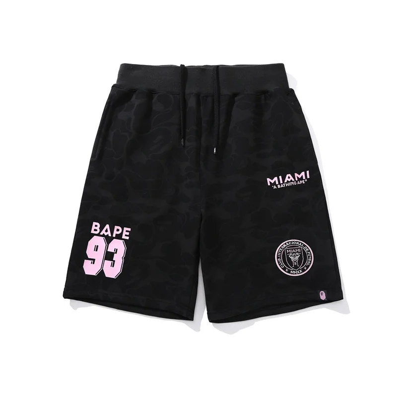 Trendy Brand BAPE Teamed Up with Multi-color Camouflage Label Casual Shorts Summer Trousers
