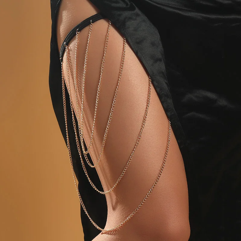 Sexy Multilayer Long Tassel Thigh Chains for Women-VESSFUL