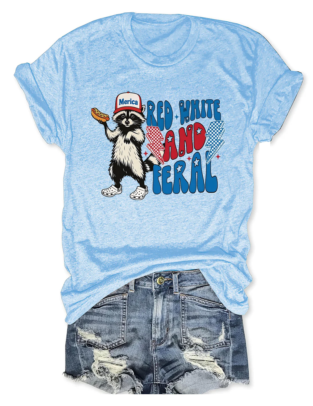 Red White And Feral T-shirt