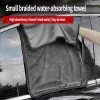 Double-sided car wash towel with braids, car cleaning cloth, super absorbent car wash towel