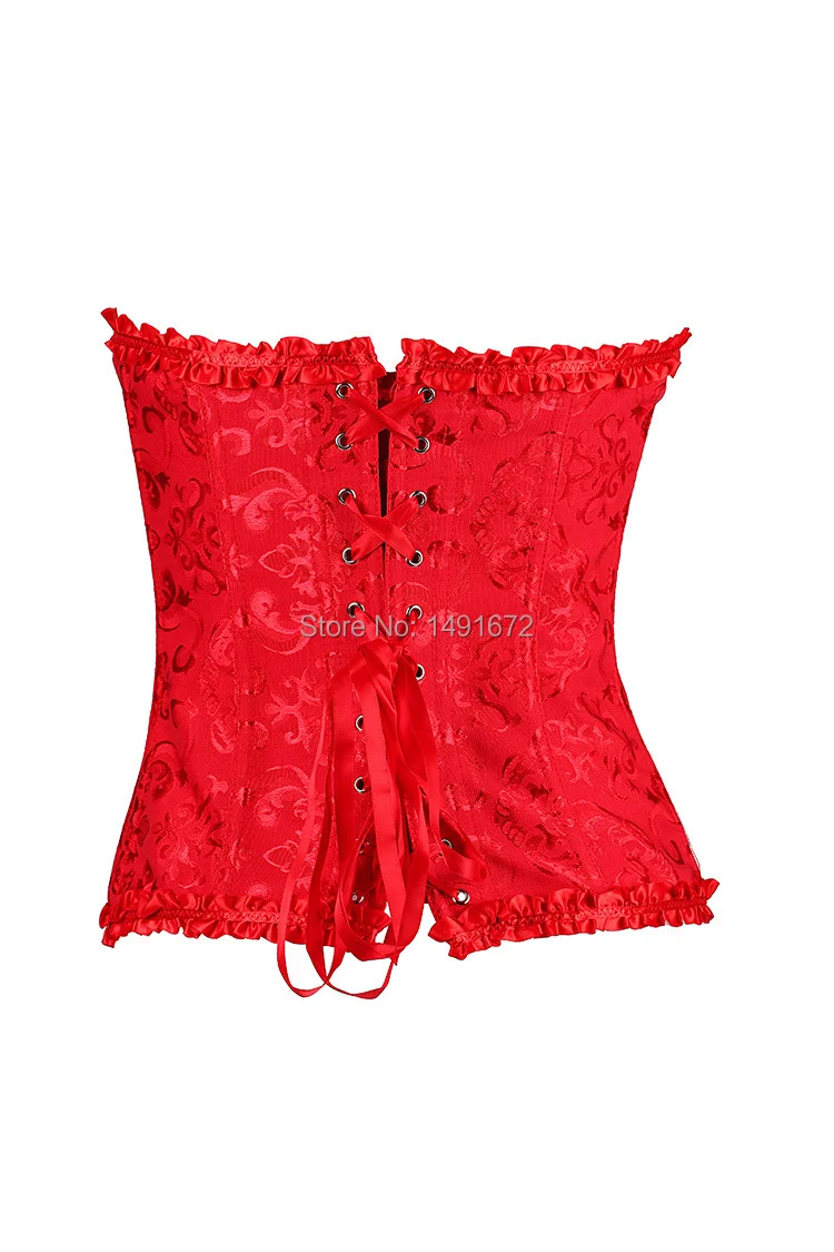 Billionm Sapubonva Corsets and Bustiers Tops Women Sexy White Black Green Vintage Flower Print Overbust Plus Size Lingerie Corselet