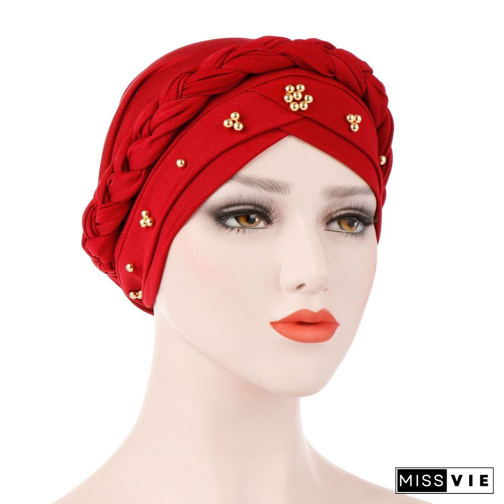 Women's Floral Printed Muslim Turban Hat Cap