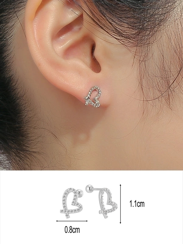 1 Pair 14K Gold Plated 925 Sterling Silver Zircon Star Moon Butterfly Ear Studs