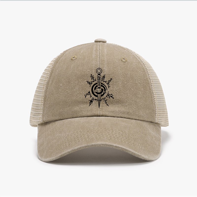 Unisex Anime Simple Print Breathable Mesh Baseball Cap