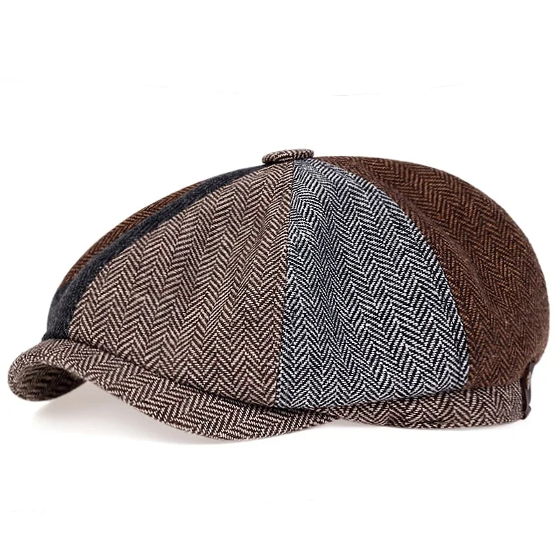 Colorblock Vintage Newsboy Hat