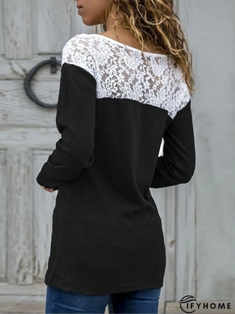 Long Sleeve Crew Neck Plain Casual T-shirt | IFYHOME