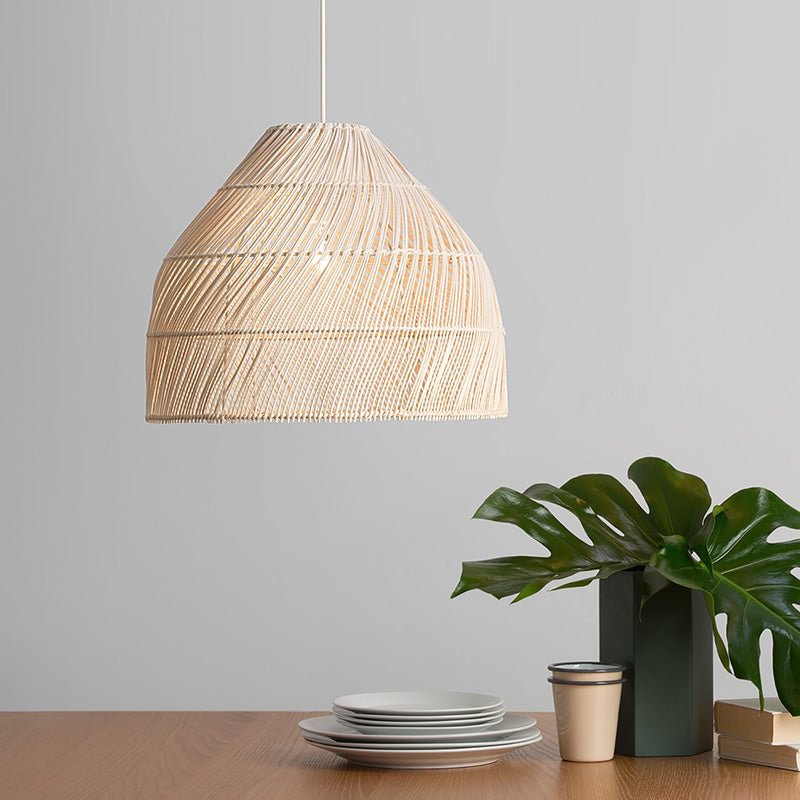 Coastal Rattan Woven Lampshade Pendant Light  For Indoor Decor