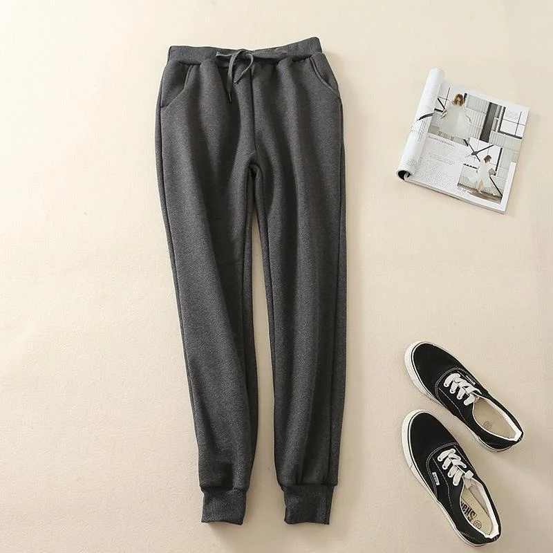 Women Trousers Warm Velvet Cashmere Harem Pants Sweatpants Fleece Pants