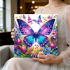 Framed Diamond Painting - Special Shaped - Butterflies and Flowers (25x25cm)