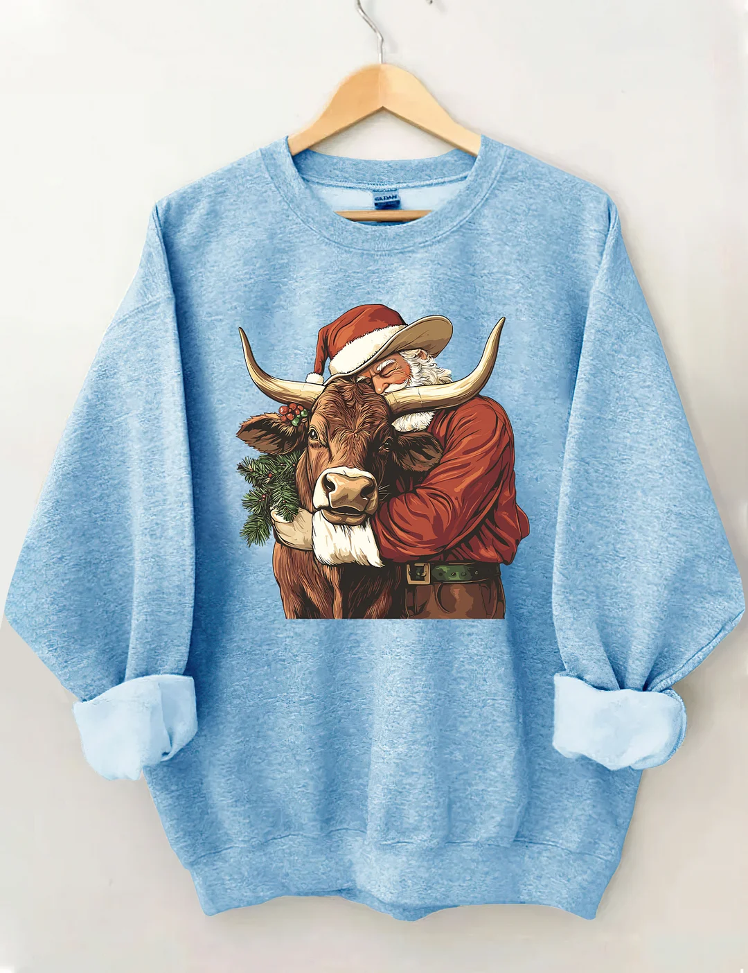 Cowboy Santa Western Roping Christmas Sweatshirt