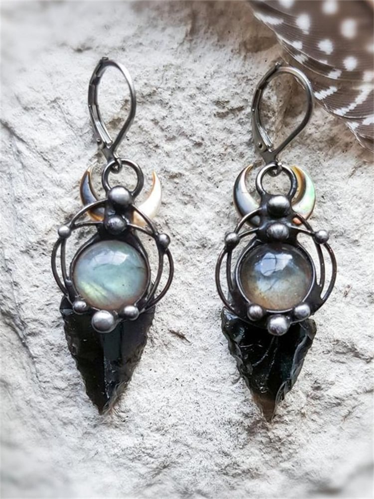 Wisherryy Vintage Witch Inspired Natural Stone Earrings