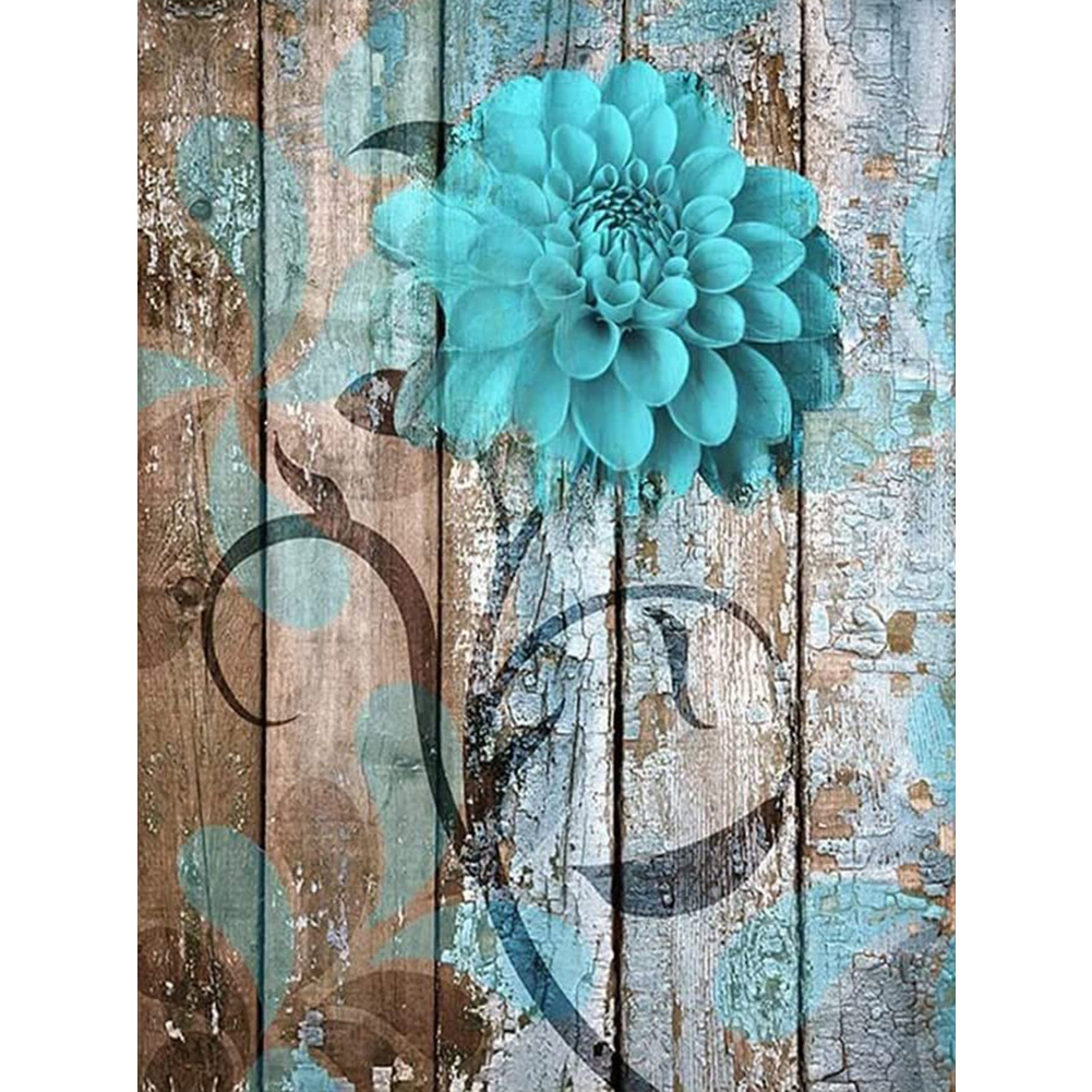 

Blue Wall Flowers - Round Drill Diamond Painting - 30*40CM, 501 Original