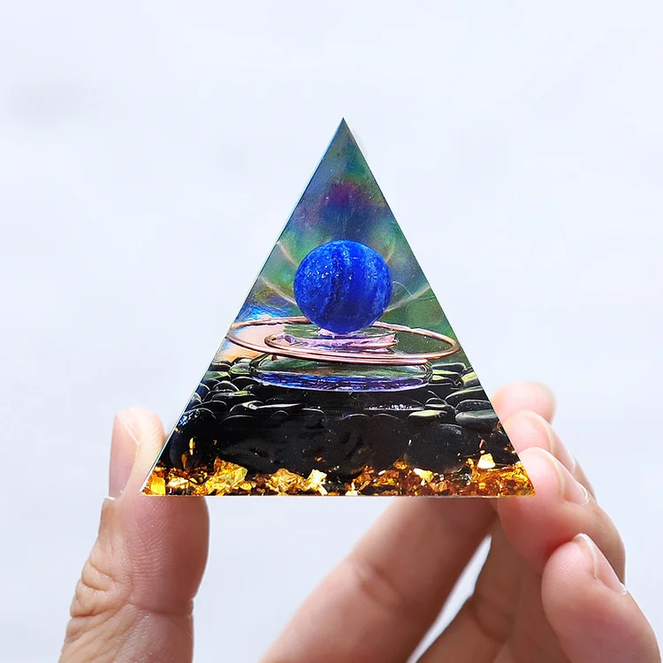 Energy Generator Crystal Orgone Pyramid Gather Luck Wealth Stone Craft (C)
