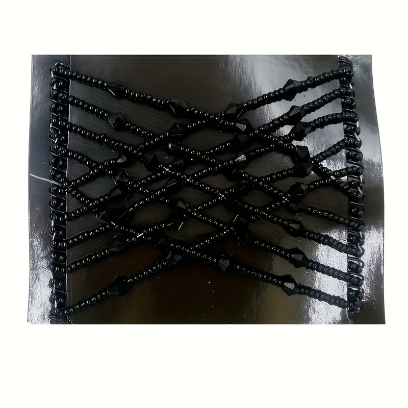 1pc Magic Hair Comb Vintage Bead Stretchy Magic Clip Comb Crystal Stretch Faux Pearls Decor Hair Accessories Hair Jewelry Hair Styling Decoration